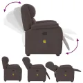 Fauteuil de massage inclinable Marron foncé Tissu