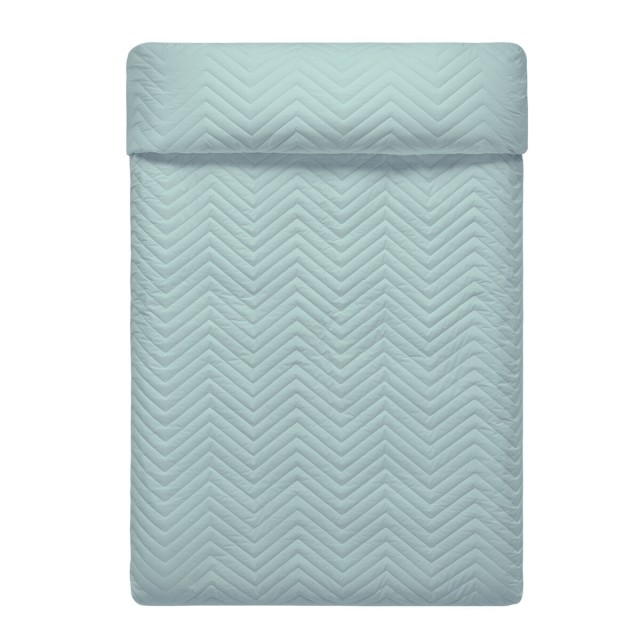 Omkeerbare sprei HappyFriday Basic Arista Marineblauw Munt 270 x 260 c