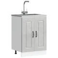 Meuble bas pour évier Kalmar gris béton bois d'ingénierie