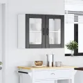 Armoire murale de cuisine avec porte en verre Lucca noir