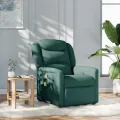 Fauteuil de massage inclinable Vert foncé Tissu