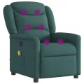 Fauteuil de massage inclinable Vert foncé Tissu