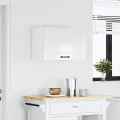 Armoire murale de cuisine Kalmar blanc brillant bois ingénierie