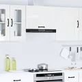 Armoire murale de cuisine Kalmar blanc brillant bois ingénierie