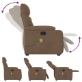 Fauteuil de massage inclinable Marron Tissu