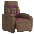 Fauteuil inclinable de massage électrique marron tissu