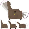 Fauteuil inclinable de massage électrique marron tissu
