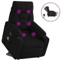 Fauteuil inclinable de massage électrique Noir Tissu