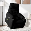 Fauteuil inclinable de massage électrique Noir Tissu