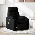 Fauteuil de massage inclinable électrique Noir Tissu