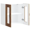 Armoire murale de cuisine avec porte en verre Kalmar vieux bois