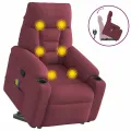Fauteuil inclinable de massage Rouge bordeaux Tissu
