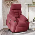 Fauteuil inclinable de massage Rouge bordeaux Tissu