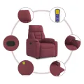 Fauteuil inclinable de massage Rouge bordeaux Tissu