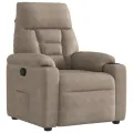 Fauteuil inclinable taupe tissu microfibre