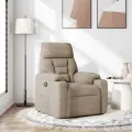 Fauteuil inclinable taupe tissu microfibre