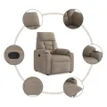 Fauteuil inclinable taupe tissu microfibre