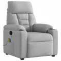 Fauteuil de massage inclinable gris nuage tissu