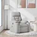 Fauteuil de massage inclinable gris nuage tissu