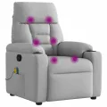 Fauteuil de massage inclinable gris nuage tissu
