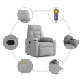 Fauteuil de massage inclinable gris nuage tissu