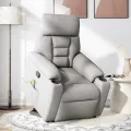 Fauteuil de massage inclinable gris nuage tissu