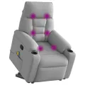 Fauteuil de massage inclinable gris nuage tissu