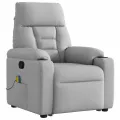 Fauteuil de massage inclinable gris nuage tissu