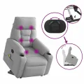 Fauteuil de massage inclinable gris nuage tissu