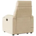 Fauteuil inclinable de massage crème tissu microfibre