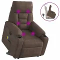 Fauteuil inclinable de massage marron tissu microfibre
