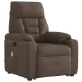 Fauteuil inclinable de massage marron tissu microfibre