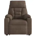 Fauteuil inclinable de massage marron tissu microfibre