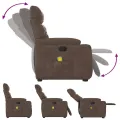 Fauteuil inclinable de massage marron tissu microfibre