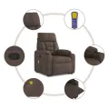 Fauteuil inclinable de massage marron tissu microfibre