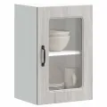 Armoire murale de cuisine et porte en verre Kalmar sonoma gris