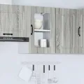 Armoire murale de cuisine et porte en verre Kalmar sonoma gris