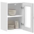 Armoire murale de cuisine et porte en verre Kalmar sonoma gris