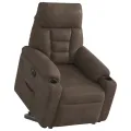 Fauteuil inclinable électrique marron tissu microfibre