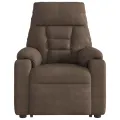 Fauteuil inclinable électrique marron tissu microfibre