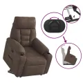 Fauteuil inclinable électrique marron tissu microfibre