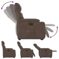 Fauteuil inclinable électrique marron tissu microfibre