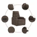 Fauteuil inclinable électrique marron tissu microfibre