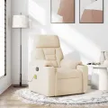 Fauteuil inclinable de massage beige tissu microfibre