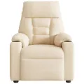 Fauteuil inclinable de massage beige tissu microfibre