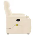 Fauteuil inclinable de massage beige tissu microfibre