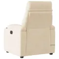 Fauteuil inclinable de massage beige tissu microfibre