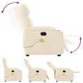 Fauteuil inclinable de massage beige tissu microfibre