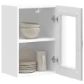 Armoire murale de cuisine avec porte en verre Kalmar gris béton