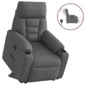 Fauteuil inclinable électrique gris foncé tissu